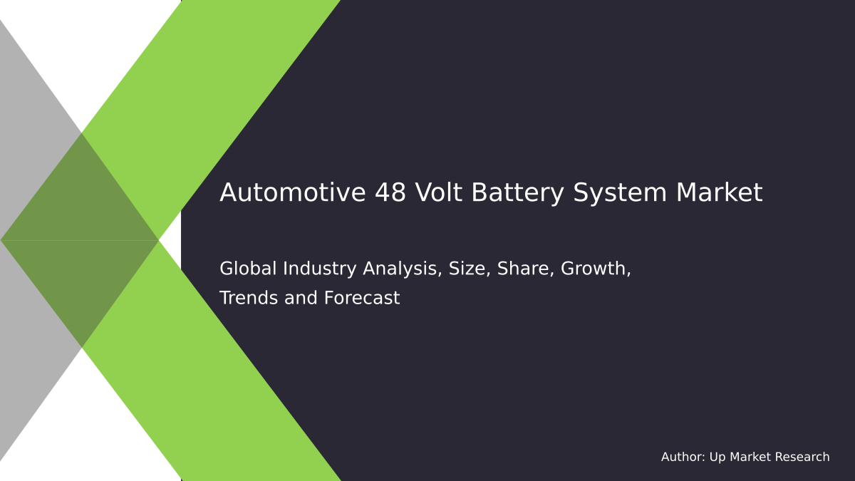 Automotive 48 Volt Battery System Market Research Report 20202028 Up